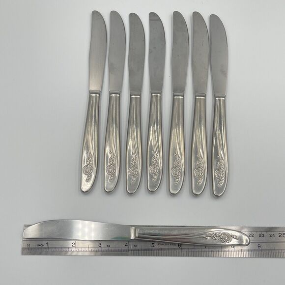 8 Qty Lot Oneida ROSEANNE Stainless Silverware Replacement Flatware Floral Rose - Picture 5 of 6